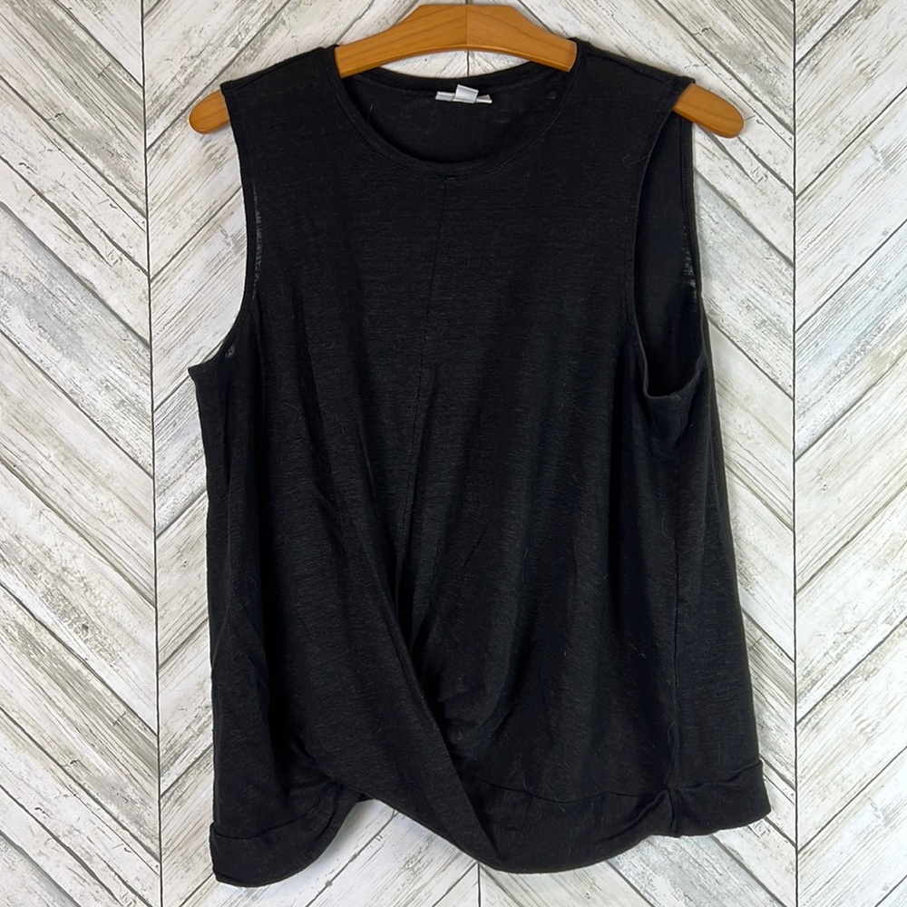 J Jill Love Linen Twist Front Hem Tank Top